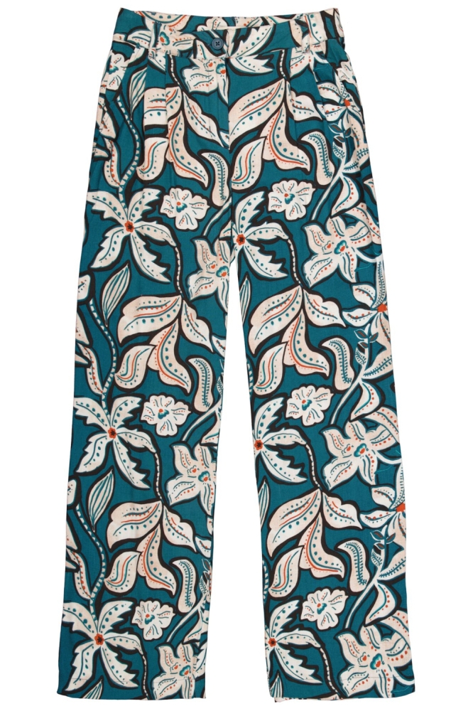 BROEK MET PRINT G50310 5079 Blue Lagoon